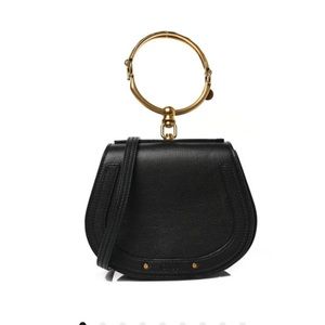 CHLOE Calfskin Small Nile Bracelet Bag in Black.